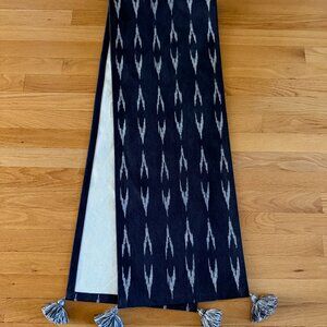 Pier 1 Navy and White Ikat Table Runner